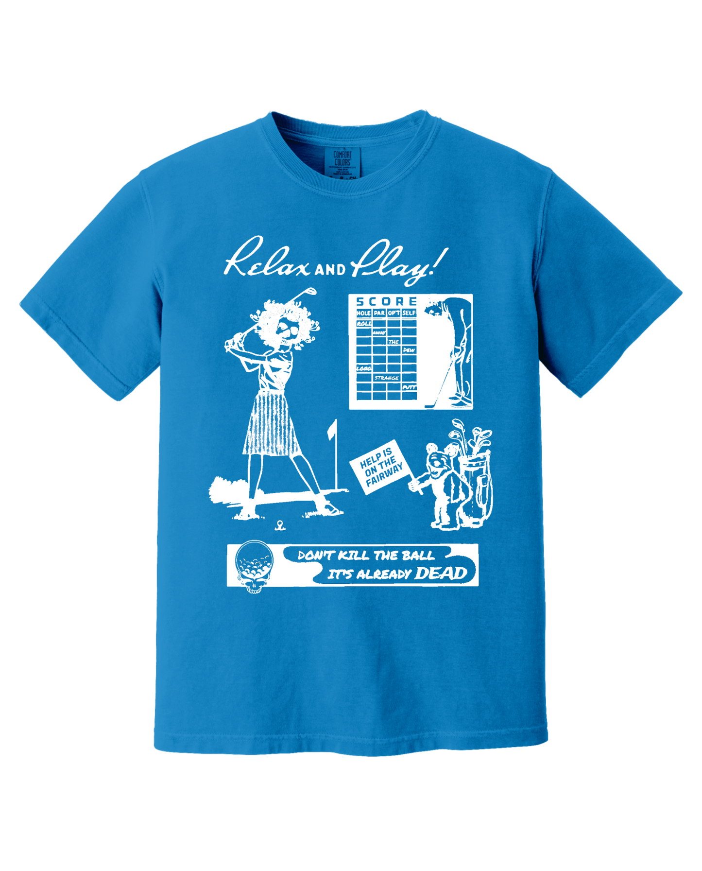 Relax & Play Blue & white T